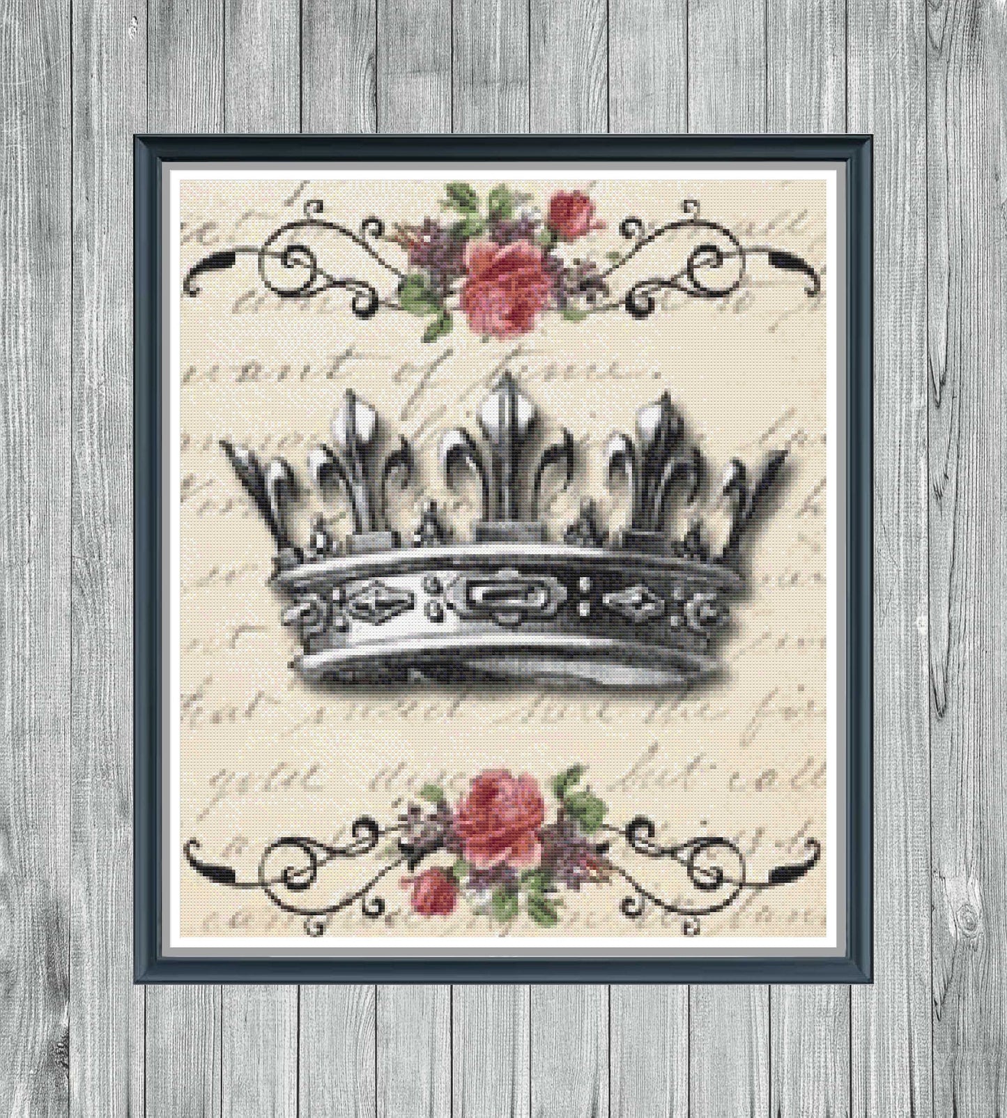 Crown cross stitch pattern