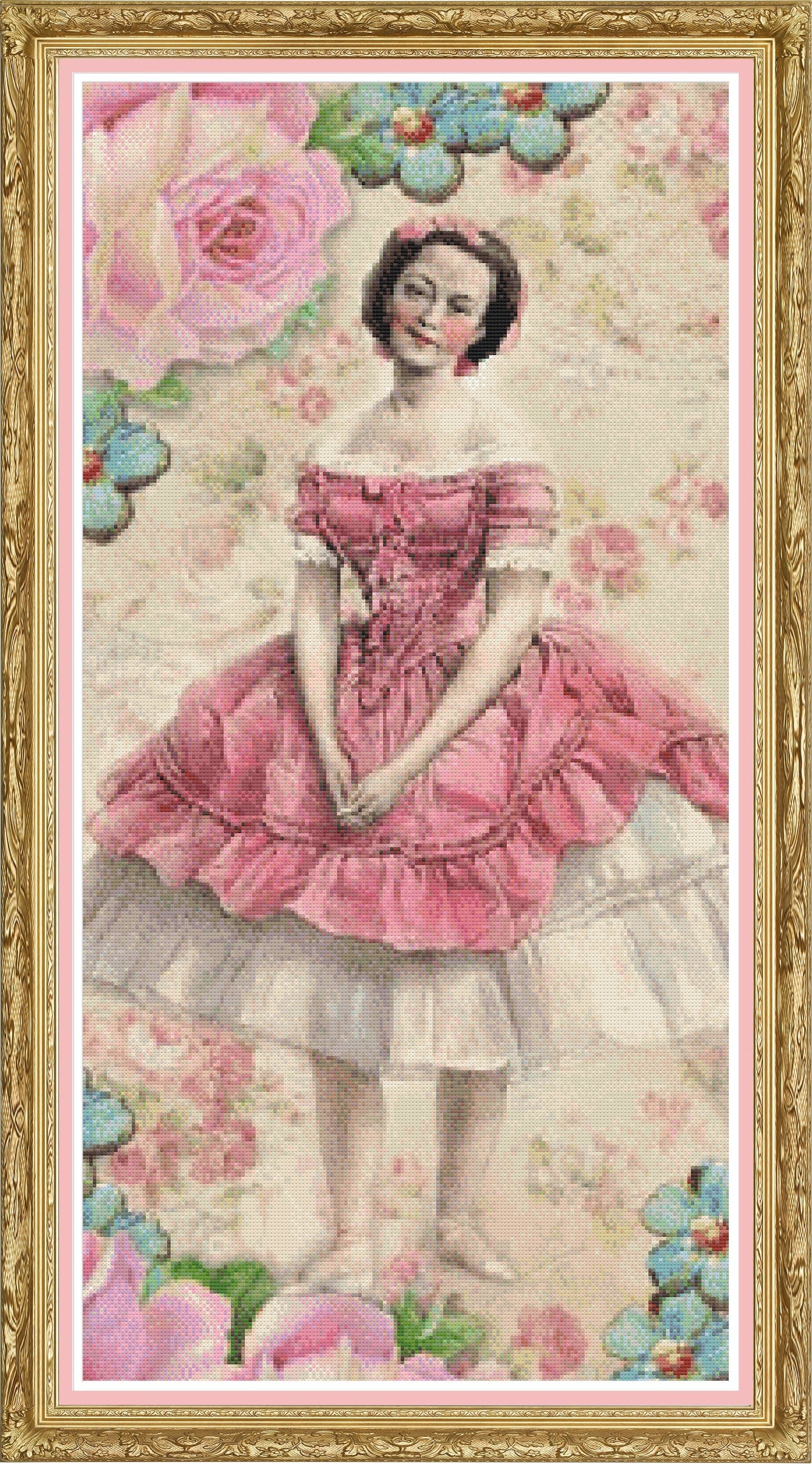 Ballerina cross stitch pattern