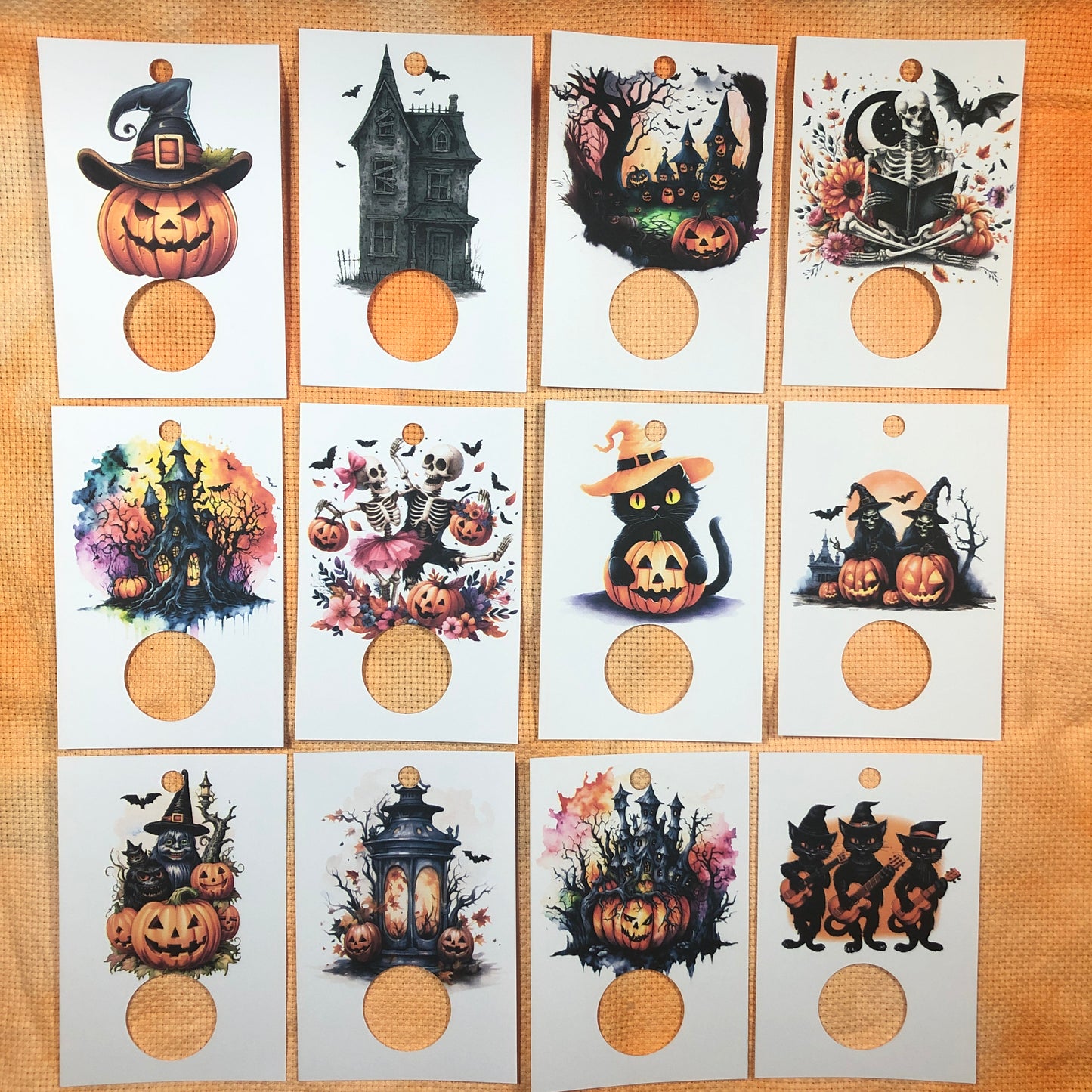 Halloween themed handmade floss drops for cross stitch.