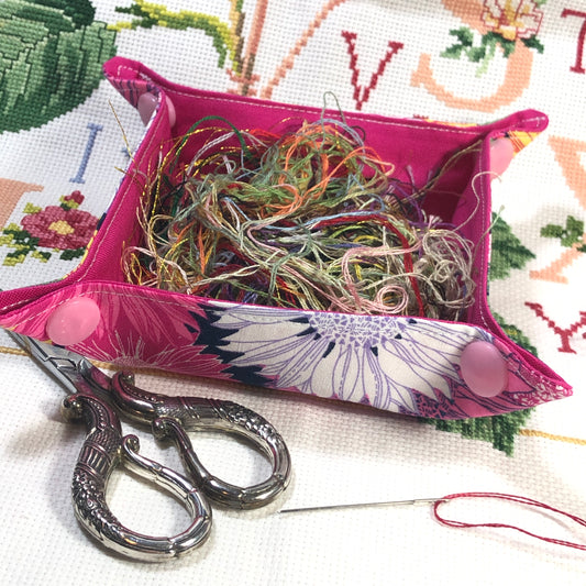 ORTS Container / Thread Catcher - Pretty Pink Flowers