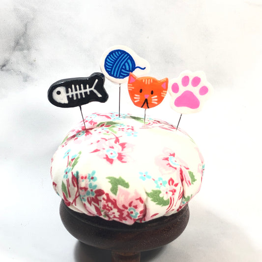 Cat Handmade Clay Decorative Pin Set