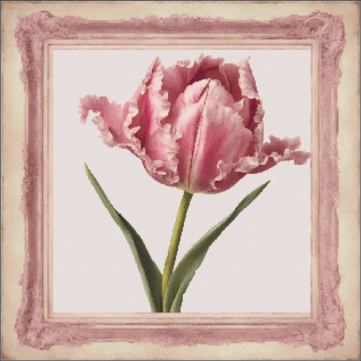 Tulip themed cross stitch pattern