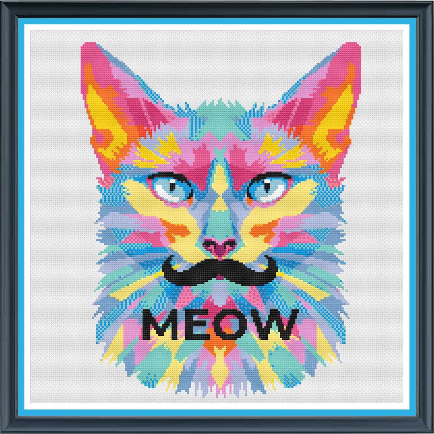 Cat themed cross stitch pattern