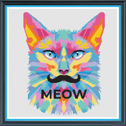 Cat themed cross stitch pattern