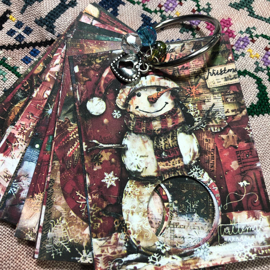 Christmas themed floss drops for cross stitch thread organisation.