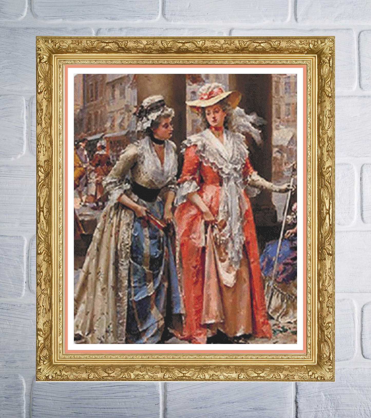 Vintage street themed cross stitch