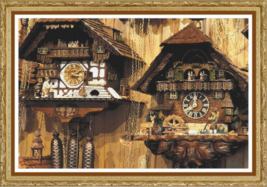 Cuckoo Clock Shop Cross Stitch Pattern: Full Coverage (PDF)