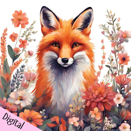 Fox and Flowers PDF Cross Stitch Chart - Pattern Keeper Compatible*