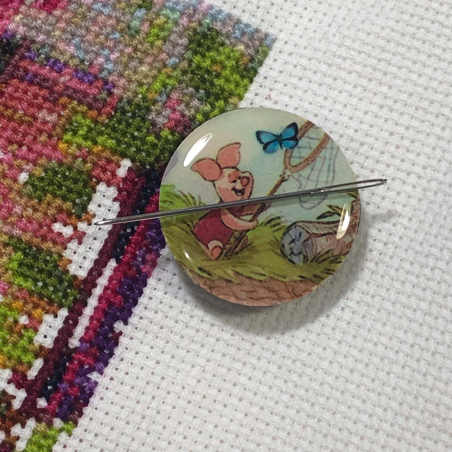 Winnie The Pooh Wooden Needle Minder/Thread Holder/ Parking Aid