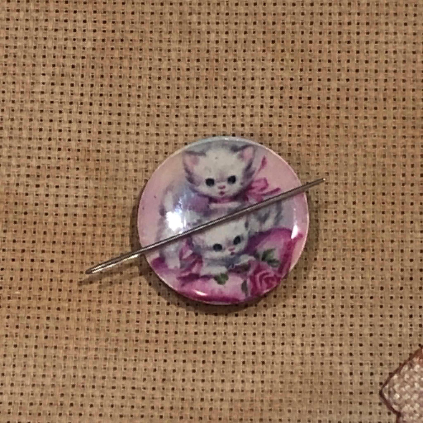 Kittens Wooden Needle Minder/Thread Holder/ Parking Aid