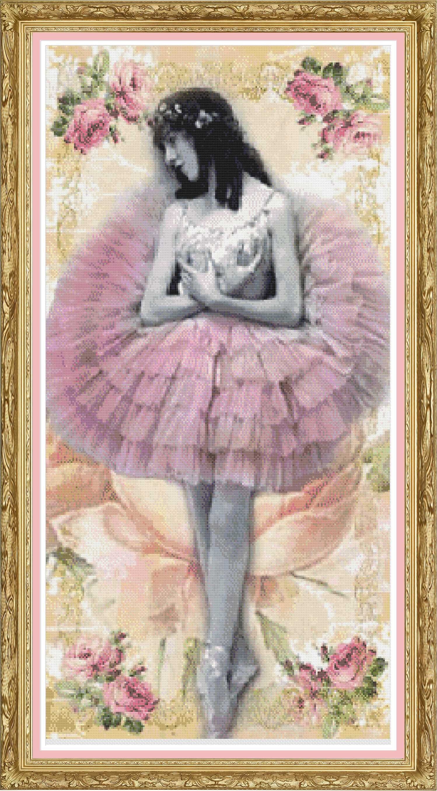 Ballerina cross stitch pattern