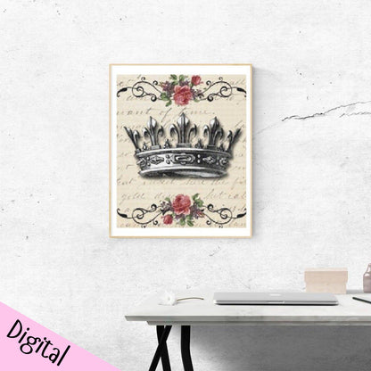 Crown cross stitch pattern