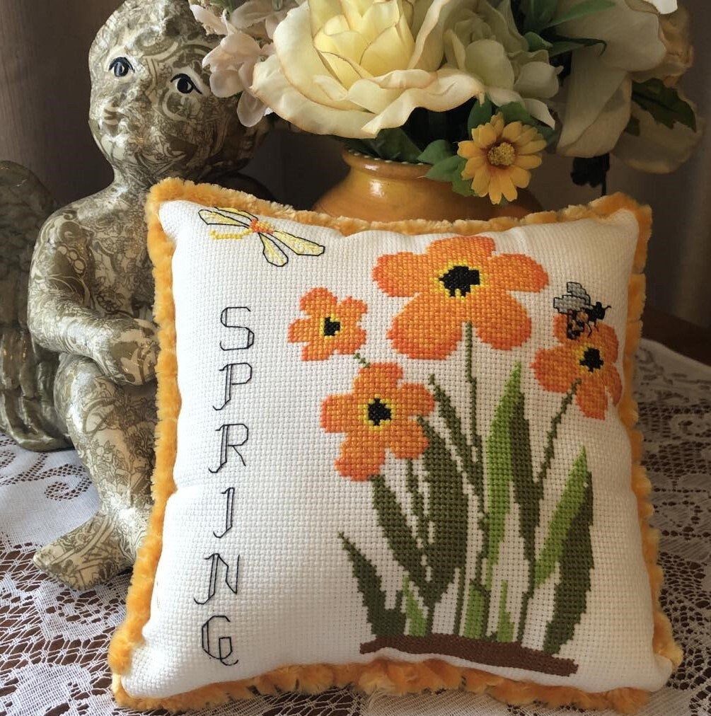 Spring flowers cross stitch