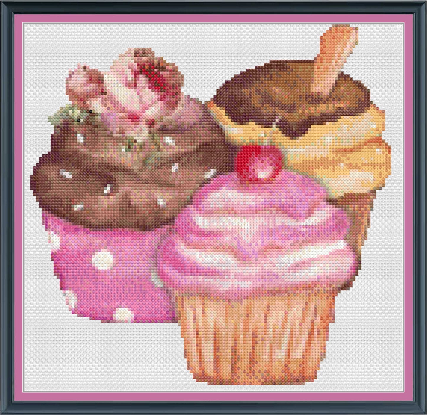 Cupcakes cross stitch pattern