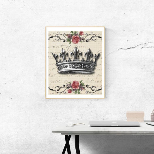 Crown cross stitch pattern