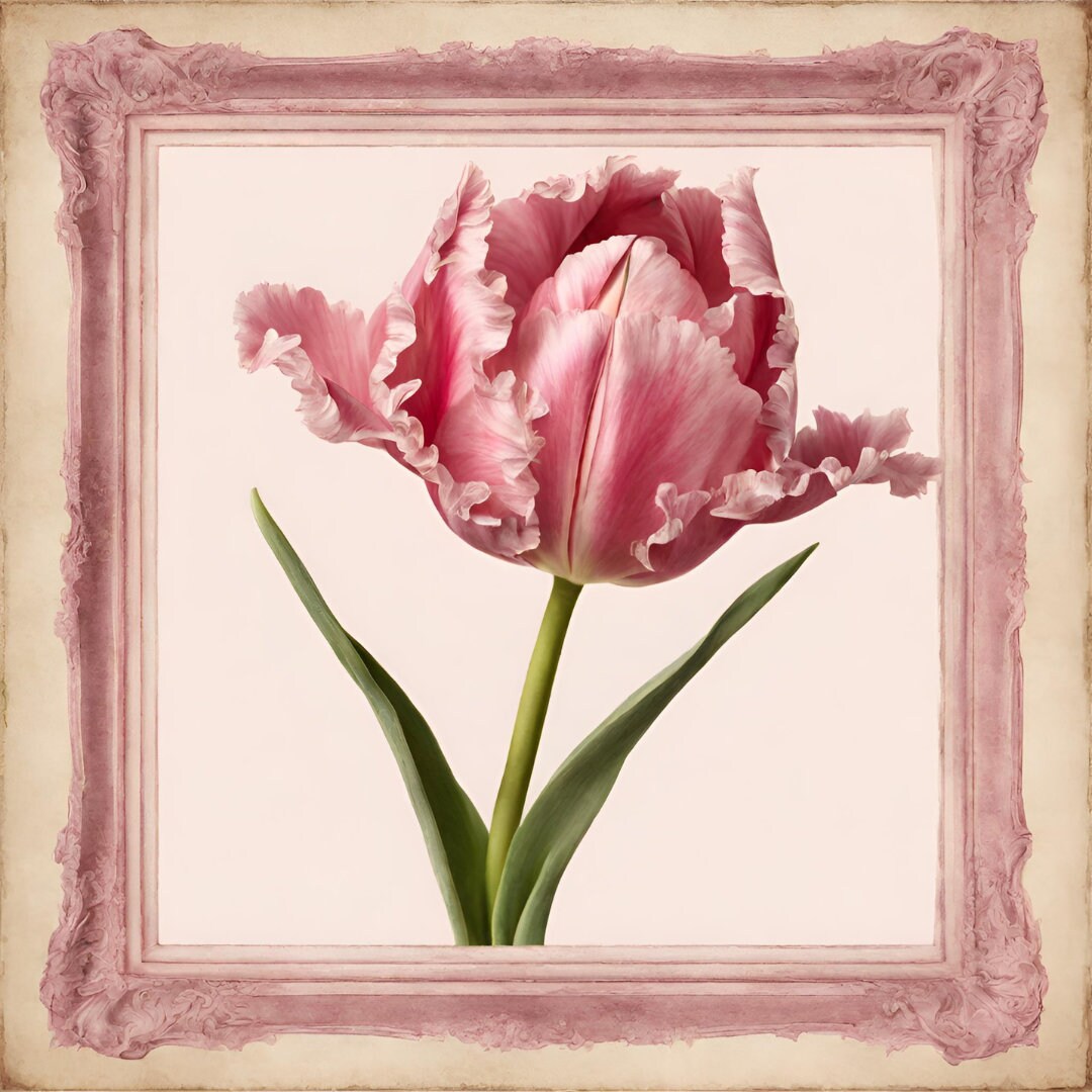 Tulip themed cross stitch pattern