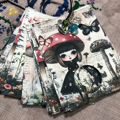 Gothic fairy themed floss drops for cross stitch thread organisation.
