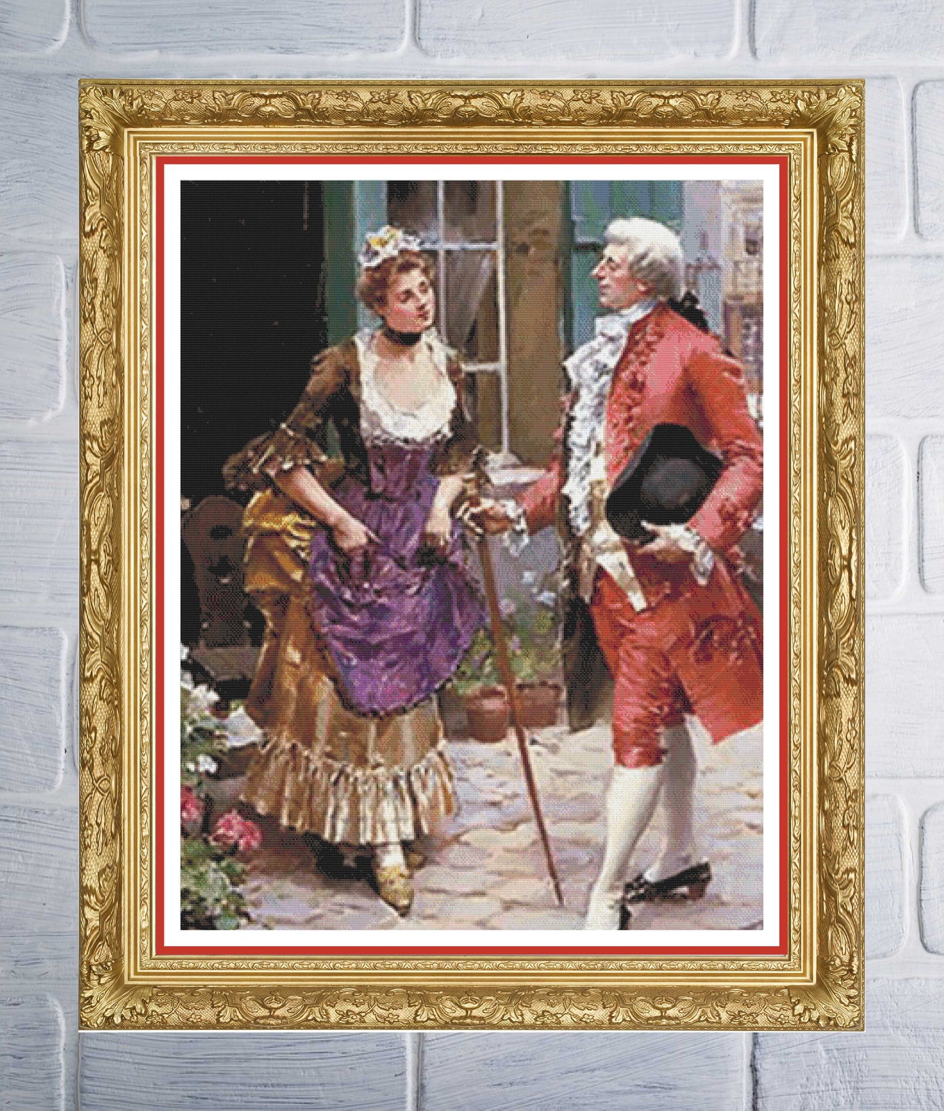 Vintage street themed cross stitch