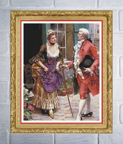 Vintage street themed cross stitch