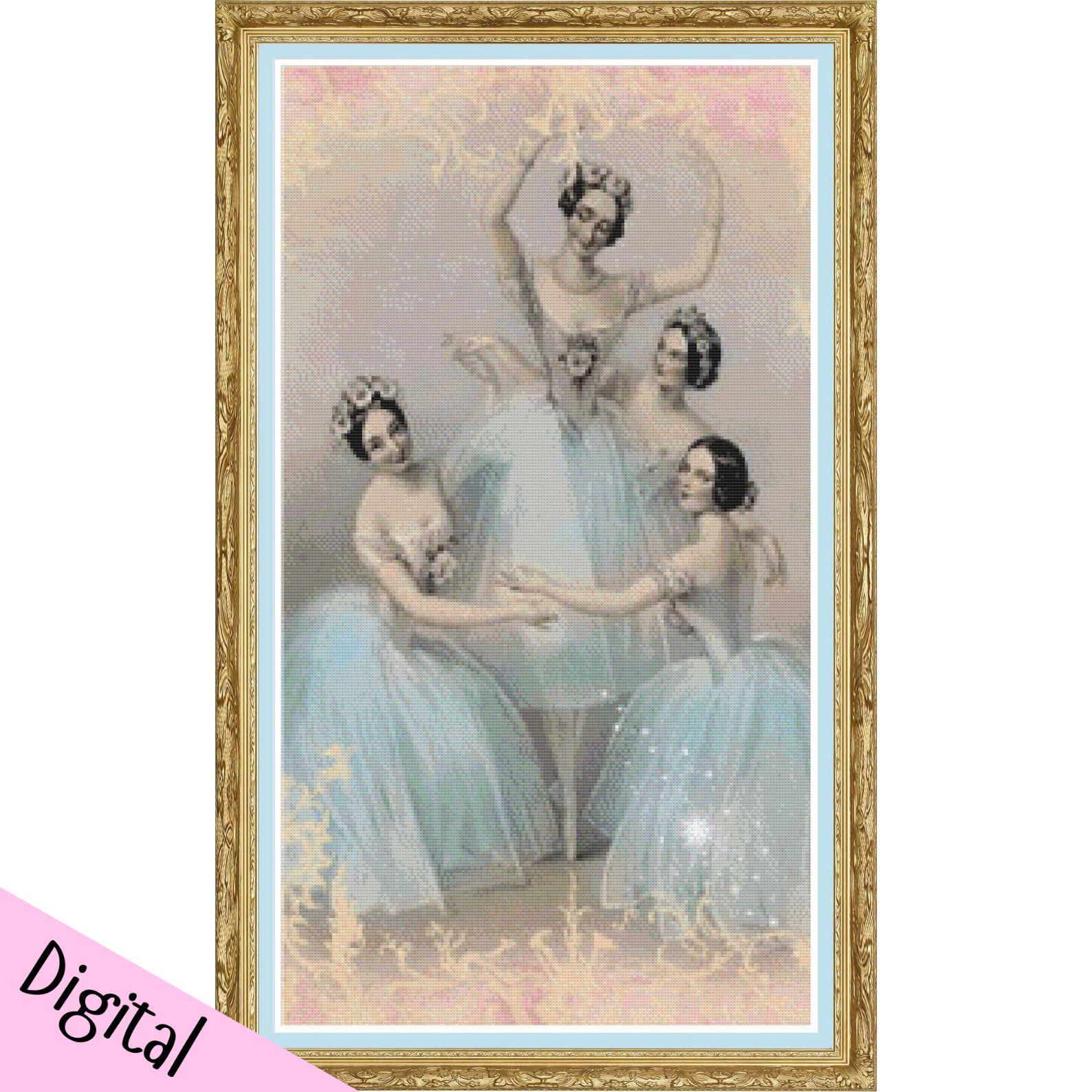Ballerina cross stitch pattern