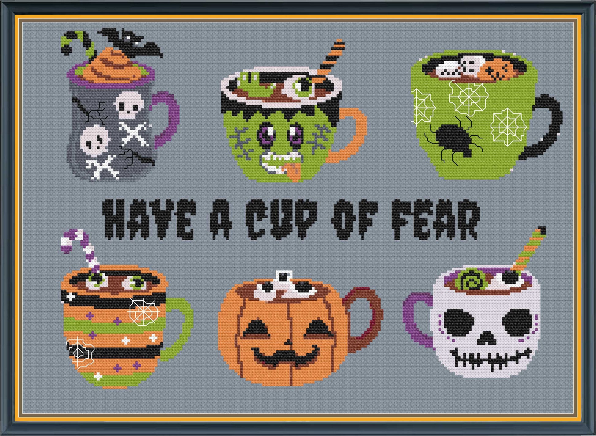 Halloween themed cross stitch