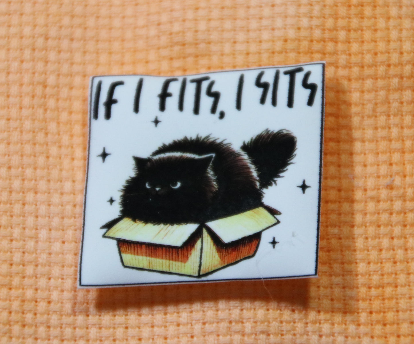 Funny cat magnetic needle minder. If I Fits, I Sits