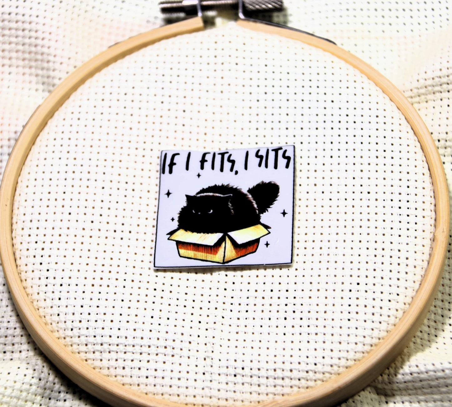 Funny cat magnetic needle minder. If I Fits, I Sits