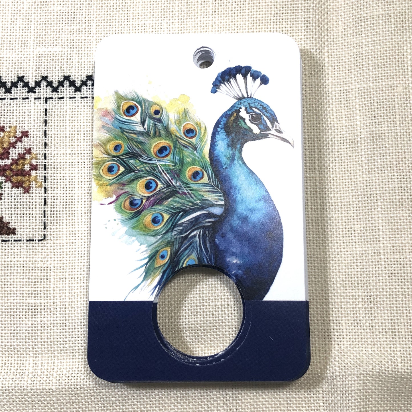 Peacock themed floss drops for cross stitch.