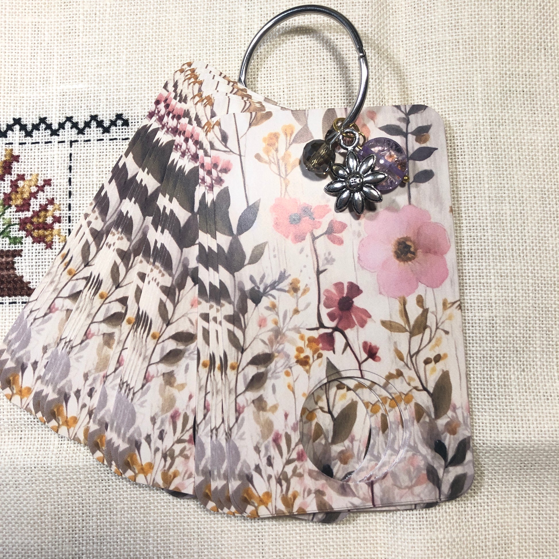 Wildflower themed floss drops for cross stitch.