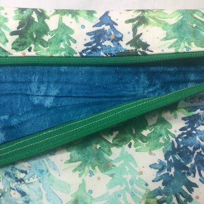 Watercolour trees  themed project bag for cross stitch.