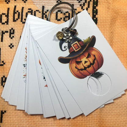 Halloween themed handmade floss drops for cross stitch.