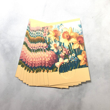 Daffodil themed handmade floss drops for cross stitch.