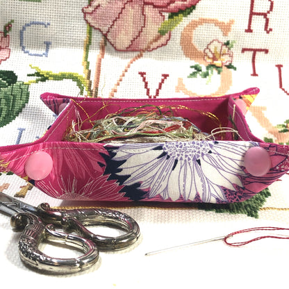 ORTS  Container / Thread Catcher - Pretty Pink Flowers