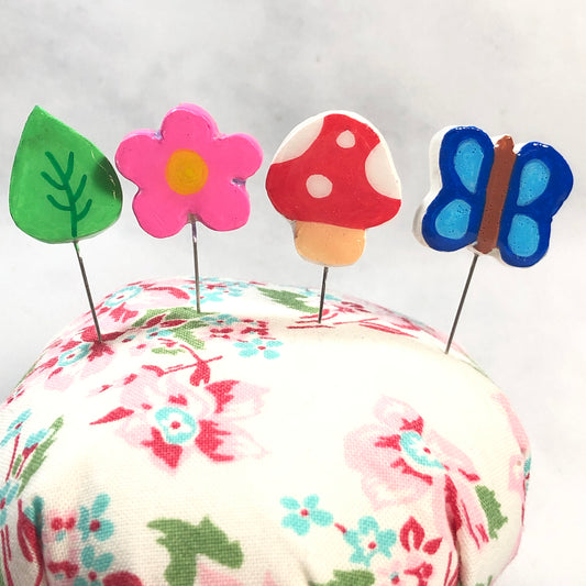 Spring Handmade Clay Decorative Pin Set
