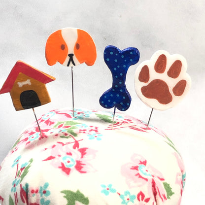 Dog Handmade Clay Decorative Pin Set