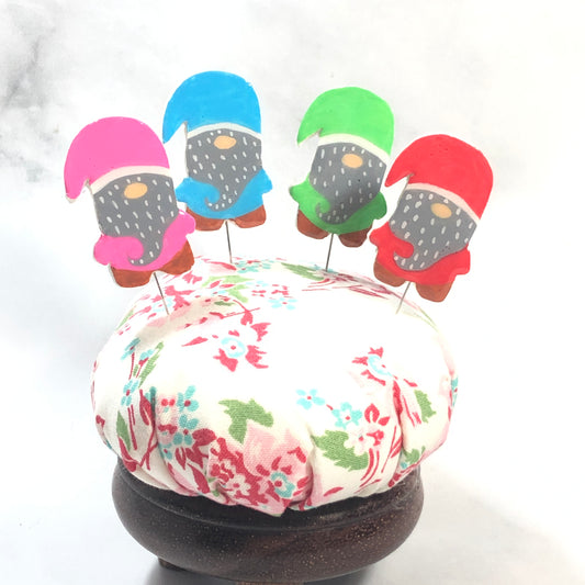 Gnomes Handmade Clay Decorative Pin Set