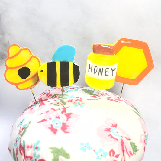 Bee Handmade Clay Decorative Pin Set