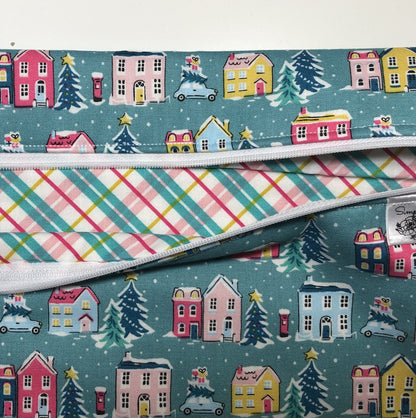 Winter Christmas Village fabric by Liberty print Project Bag for Cross Stitch and other crafts - Various Sizes
