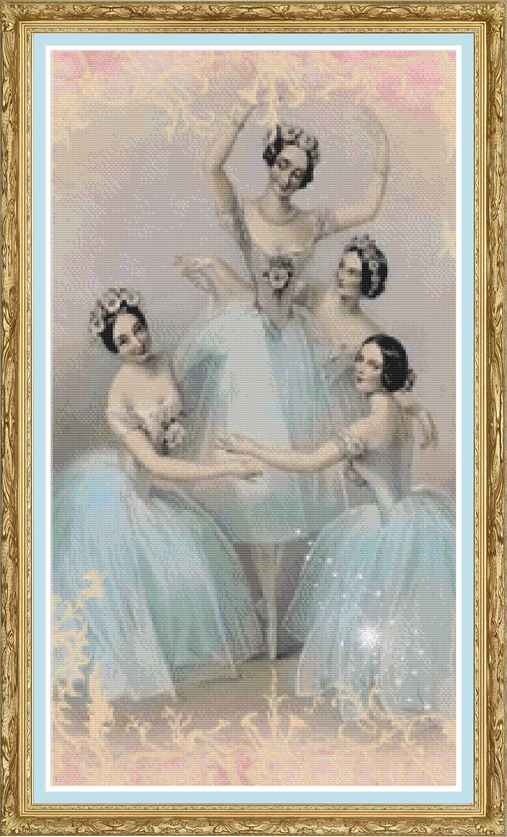 Ballerina cross stitch pattern