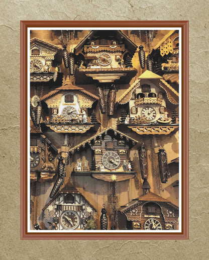 Cuckoo clock cross stitch pattern