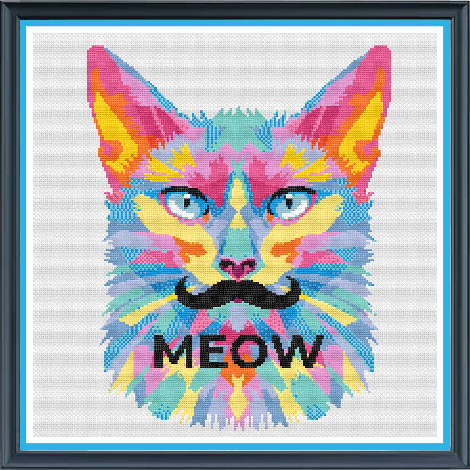 Cat themed cross stitch pattern