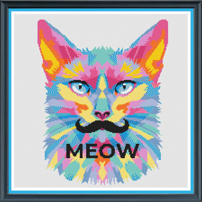 Cat themed cross stitch pattern