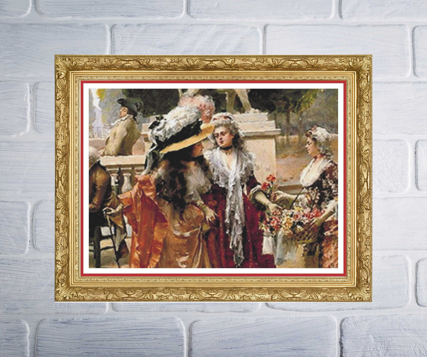 Vintage  street themed cross stitch