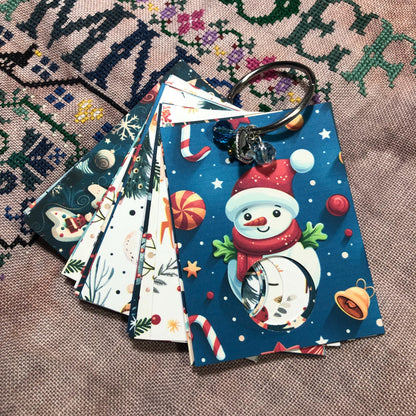 Christmas themed floss drops for cross stitch thread organisation.