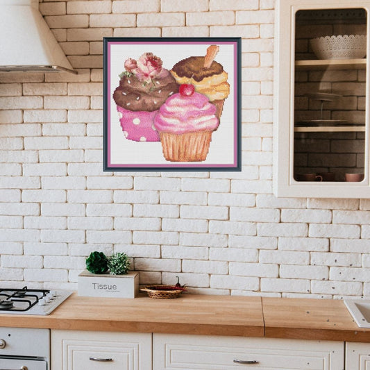 Cupcakes cross stitch pattern