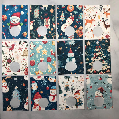 Christmas themed floss drops for cross stitch thread organisation.