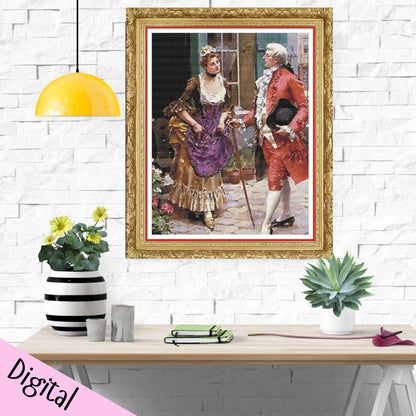 Vintage street themed cross stitch