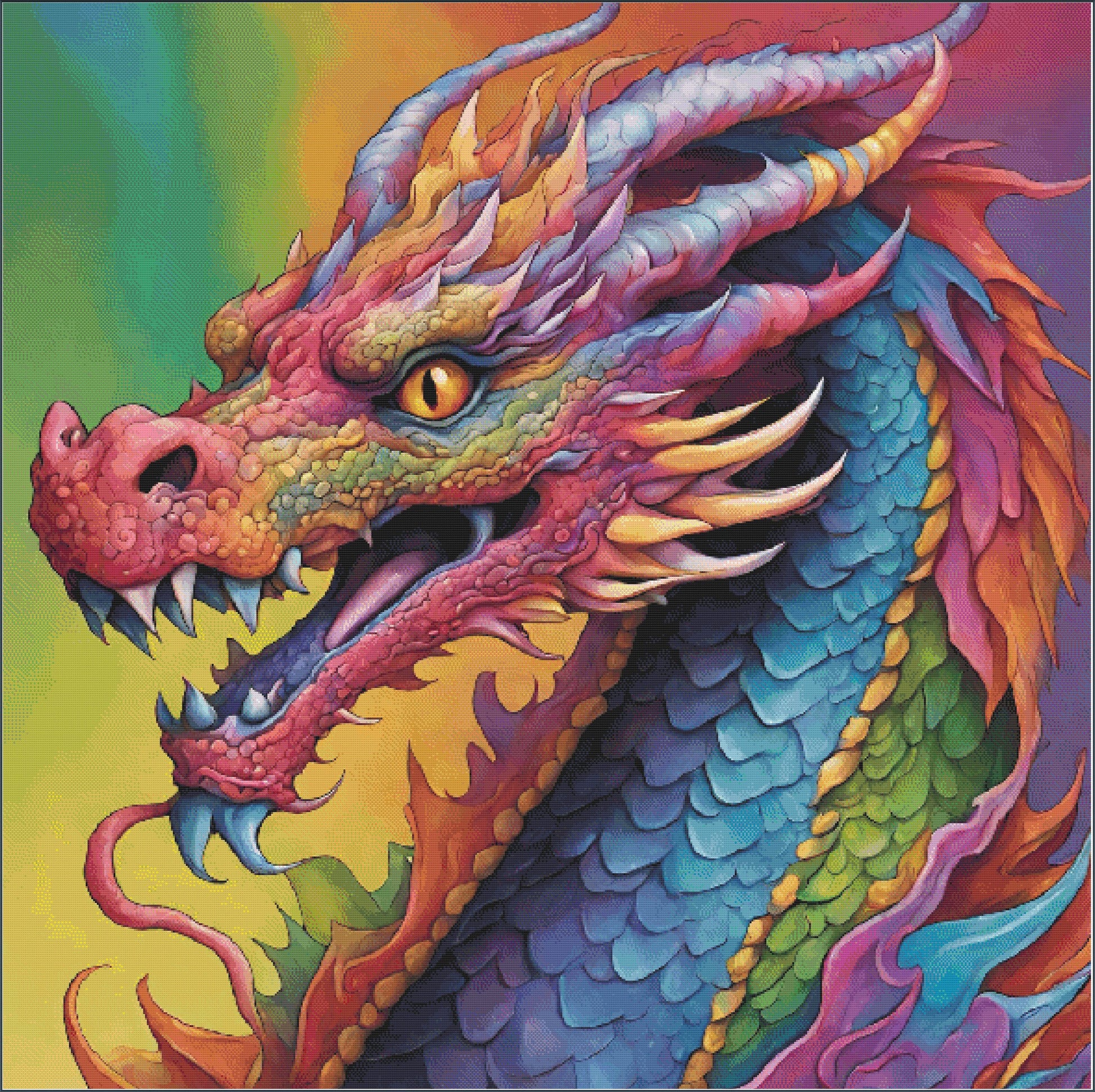 Dragon cross stitch chart