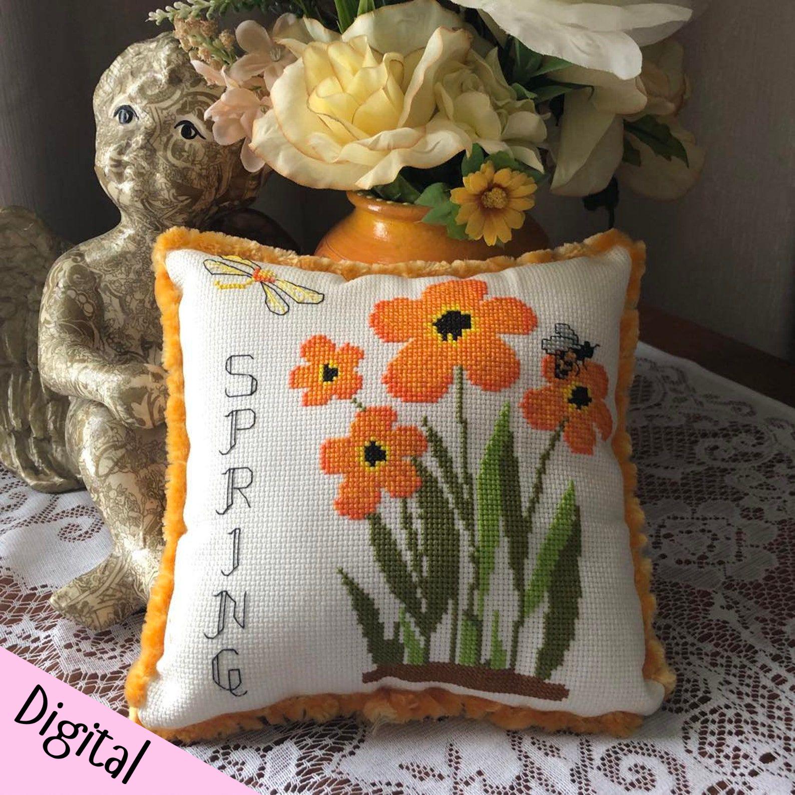 Spring flowers cross stitch