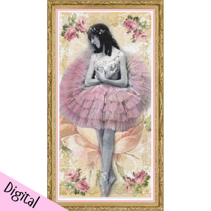 Ballerina cross stitch pattern